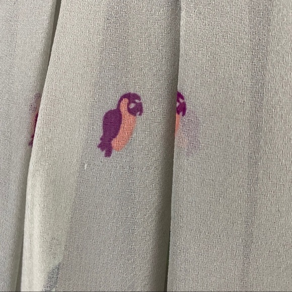 BCBGeneration Gray Skirt Pink & Green Parrot Print - Picture 6 of 8